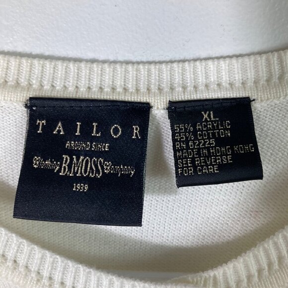 Womens Vintage Tailor B Moss Clothing Co Long Sleeve Cardigan White Green Purple - Picture 6 of 8